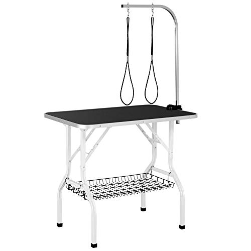Yaheetech Professional 36-inch Foldable Pet Grooming Table with Arm & Noose & Mesh