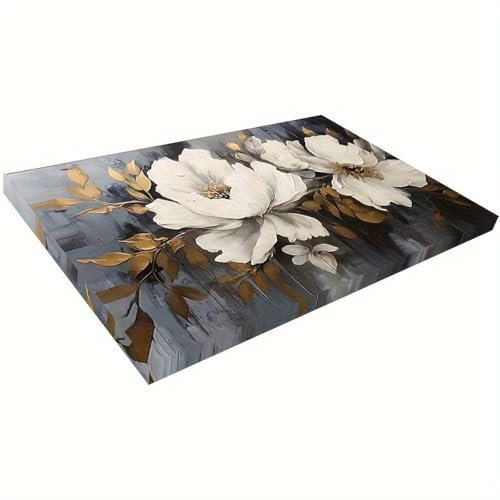 Peinture de fleurs blanches pour transformer un mur vide en espace esthetique - 2
