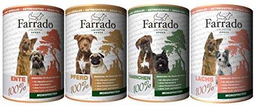 Farrado I Premium Nassfutter getreidefrei für Ihren Hund – Pferd 8x400g I hypoallergenes Hundefutter für alle ausgewachsenen Rassen