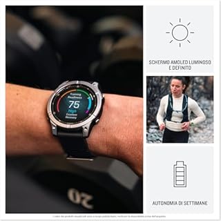 Garmin fēnix E, 47mm, Display AMOLED 1,3", Touch e Pulsanti, 90+ App per lo Sport, Training Readiness, Mappe, GarminPay, Autonomia 16 giorni (Stainless Steel & Black)