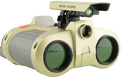 Binoculares de 4x30 mm con luz emergente integrada y visor nocturno portátil para vigilancia