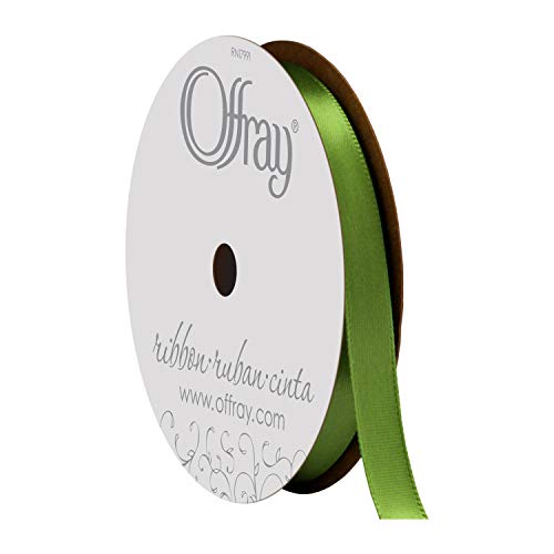 Image of Berwick Offray 475898 3 /8 inch Wide Single Face Satin Ribbon, Kiwi Green, 6 Yds