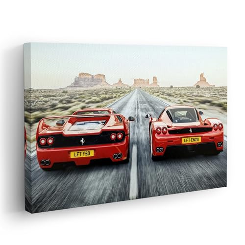 Red Iconic Supercar Canvas Wall Art – Car Art Prints