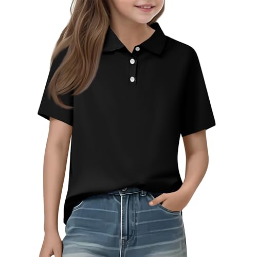 Girls' Polo Shirts Short Sleeve School Uniform Solid Color Soft Casual Top - Main Image