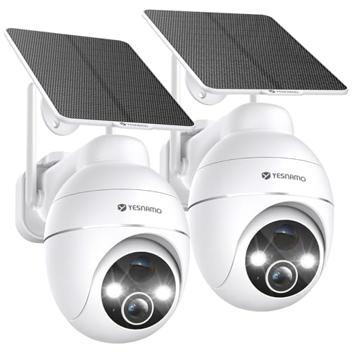 YESNAMO 2K Telecamera Wifi Esterno Senza Fili con Pannello Solare,