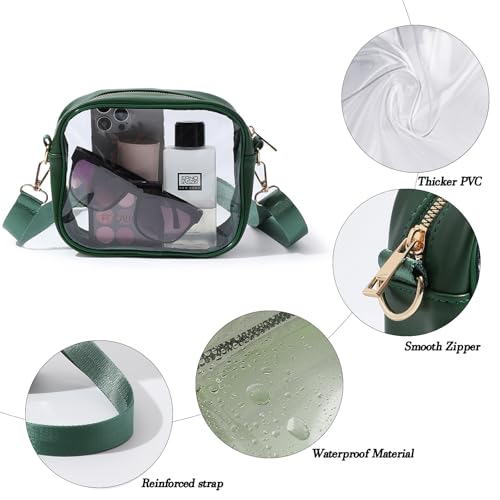 Image of TOBVZOO Clear Bag Stadium Approved, Crossbody Transparent Bag for Concerts Sports Events, Purses for Men & Women