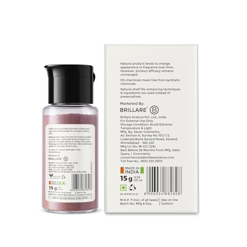Image of Brillare Rose FaceWash, Anti Ageing Skin, Sandalwood & Coconut for Hydration, Reduce Wrinkles & Provides Supple Look, 100% Natural Powder Face Wash, 15g