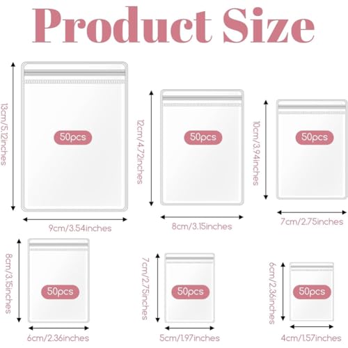Bolsas para guardar pulseras y joyas de plástico transparente 300 uds 8