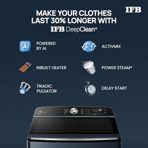 Image of IFB 11 Kg 5 Star with DeepClean Technology, AI Powered, Fully Automatic Top Load Washing Machine (2025 Model, TL111RB2SN, PowerSteam, Inbuilt Heater, 5D Wash, Aqua Energie, Royal Blue)