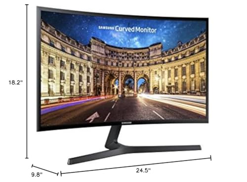 Image of Samsung CF390 Series 27 inch FHD 1920x1080 Curved Desktop Monitor for Business, HDMI, VGA, VESA mountable, 3-Year Warranty, TAA (C27F390FHN), Black