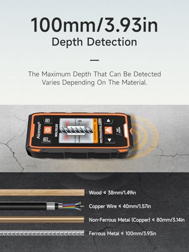 Aicevoos Stud Finder Wall Scanner - 2 in 1 Stud Finder Tool and 393ft Laser Measure w/Microprocessor Chip and HD LCD Display, Stud Detector - Image 4