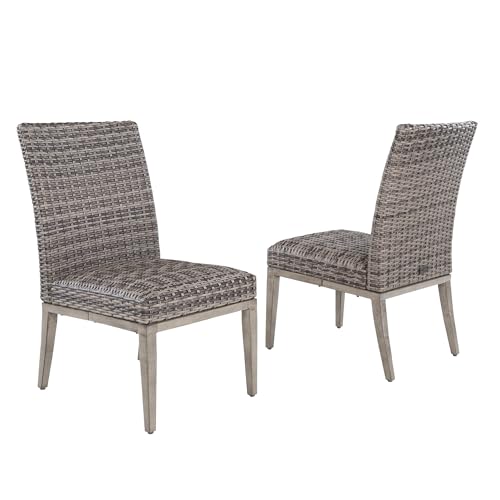 Ulax furniture Patio Wicker Dining Chairs, Outdoor Woven Padded Chairs, All- Weather Outside Rattan Furniture