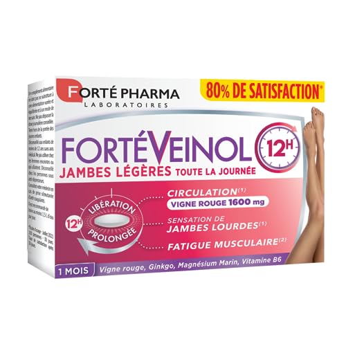 Forté Pharma Veinol 12h, Complément Vigne Rouge, 30 comprimés