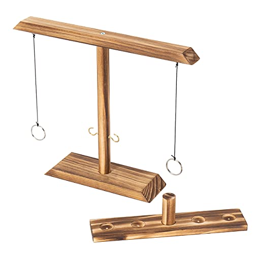 Ring Toss Shot Game - Wooden Ring And Hook Game With Shot Ladder Bundle, Great For Adults And Kids #TOP1