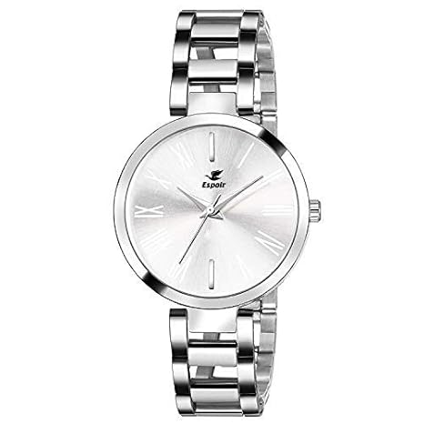 Analog Stainless Steel White Dial Girl's and Women's Watch - ManishaWhite0507