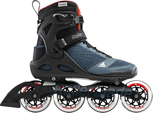 Rollerblade Macroblade 90 Men\'s Adult Fitness Inline Skate, Orion Blue/Spicy Orange, Performance Inline Skates - Thumbnail 3