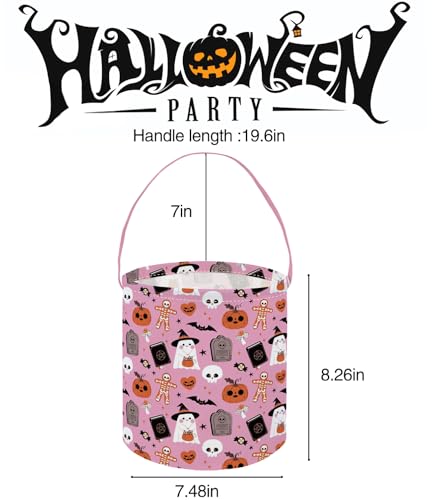 Image of ESSME Halloween Basket,Ghost Basket for Gifts Bins,Book Bins Empty.(Pink gohst)