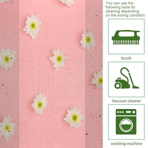 Tapis de cuisine antidérapant lavable pour sol propre et sécurisé rose - 5