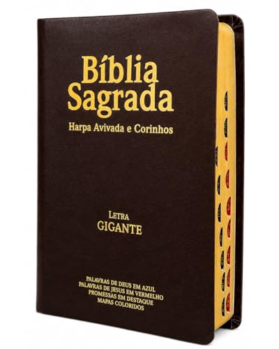 Bíblia Sagrada Com Harpa e Índice Capa Semiflexivel Evangélica Ma...