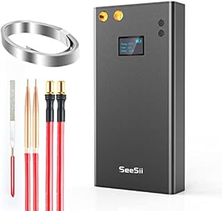Upgraded Portable Spot Welder with LCD Screen, Seesii 80 Gears Adjustable Mini DIY Battery Spot Welder, 7500mA-h Rechargeable Battery, Nickel Strip, USB Cable for Battery Plate Spot Welding Tool