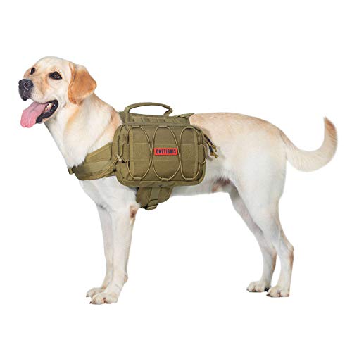 OneTigris Mammoth Hunderucksack 2.0 Version Reißen Camping Wandern Hundebackpack für M/L Größe Hunde (L, Coyote Braun)
