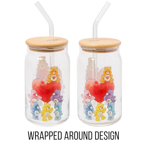 Image of Silver Buffalo Care Bears, Glass Tumbler, 16oz