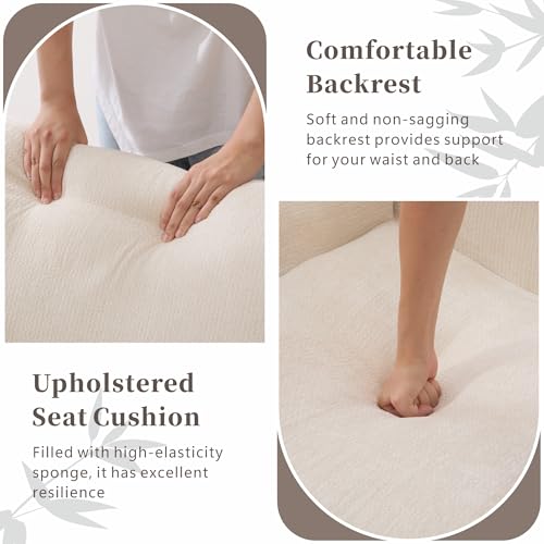 Sillón moderno boneless beige chenille cómodo miniatura 3