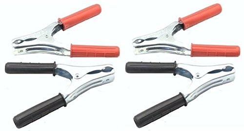  ZV 4 PINZE PER CAVI BATTERIA CAMION E TRATTORI 220mm 500 A 2 COPPIE ROSSE E NERE