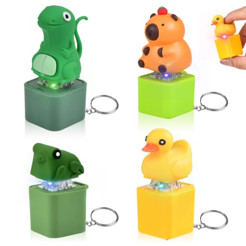 4 Stück Fidget Toys Clicker Schlüsselanhänger mit Licht & Sound