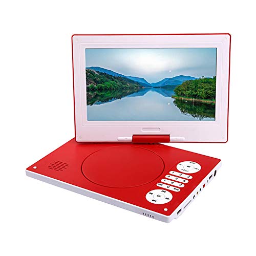 Tragbarer HD-DVD-Player Mit Integriertem 5-Stunden-Akku SD-Karte/USB-AV-EIN- / Ausgang Mit 10,1-Zoll-TV-Playern Mit Drehbarem Bildschirm,Rot