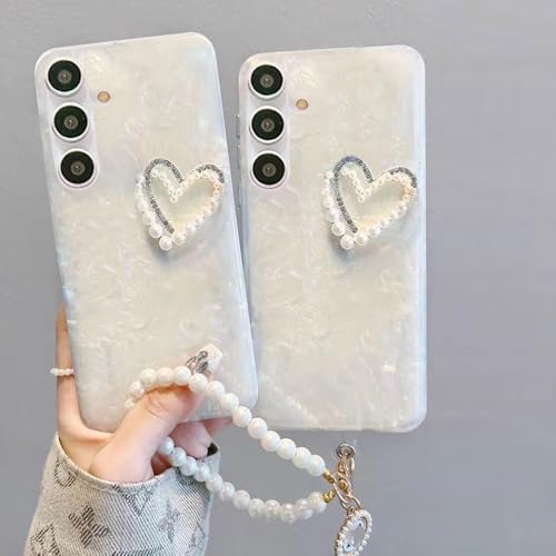 Étui de luxe pour Samsung Galaxy A55 avec cordon perles élégant