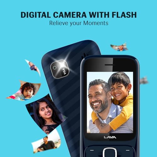 Image of Lava Gem Power Dual Sim Keypad Phone (2.8 inch Display, Camera & Flash) | 2575mAh Smart AI Powerful Battery | Wireless FM & Recording | 7-Language Support| Stereo Speakers | Call Recording (Black Gold)