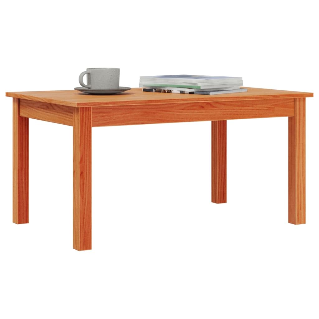 Homgoday Tavolino da caffè marrone cera 80 x 50 x 40 cm in legno di pino massiccio, tavolino da tè per soggiorno, sala d'accoglienza degli ospiti, camera da letto e ufficio