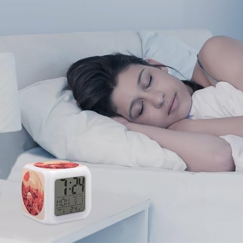 Reloj despertador digital chino de 7 colores para el dormitorio y la oficina 6