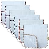 CM SHEEPCOTTON Turkish Muslin Burp Cloths%100 Cotton 6 Pack Large 4 Layers Extra Absorbent Soft and
