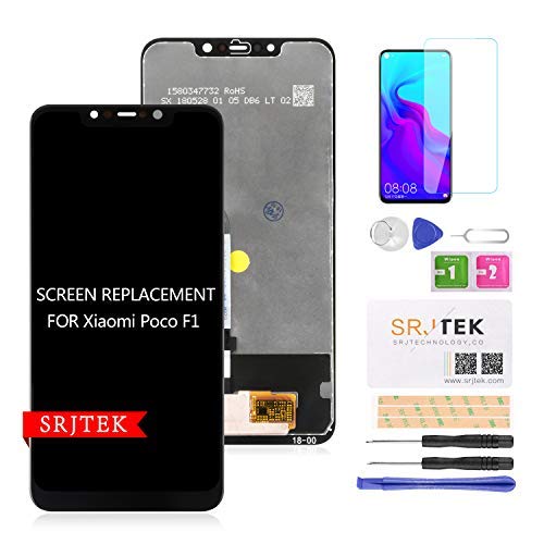 srjtek Ecran LCD de Remplacemen pour XiaoMi Pocophone F1,M1805E10A 2018 TFT LCD écran,F1 Affichage LCD écran Tactile Numériseur Verre Capteur Pièces De Rechange Réparation+ Outils(Noir)