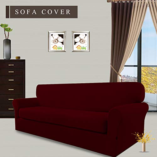 Image of Easy-Going 2 Pieces Stretch Oversized Couch Sofa Slipcover Washable