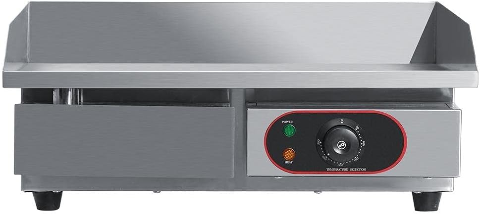 Electric Griddle, Commercial Electric Table Grill Stainless Steel Countertop Grill BBQ Hot Plate Teppanyaki Table Grill for Kitchen/Business, 55x45x23cm