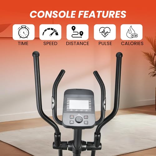 Image of LET'S PLAY Semi-Commerical Elliptical Cross Trainer for Home Gym Max Weight Capacity 120kg, Flywheel 12kg, LCD Display, Pulse Sensor, Anti-Slip Pedal & Motorized Magnetic Resistance