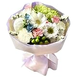 花由 そのまま飾れる 花束 生花 ( そのままブーケ / お供え 用) アレジメント プレゼント お悔み 仏花 命日 フラワーギフト ( 直径23cm )