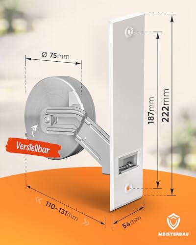 MEISTERBAU - Rolladen Gurtwickler Unterputz [Made in Germany]- Rollladen Aufwickler mit Abdeckung - Rollo Gurtwickler für Rolladengurt 23mm[ohne Gurt]