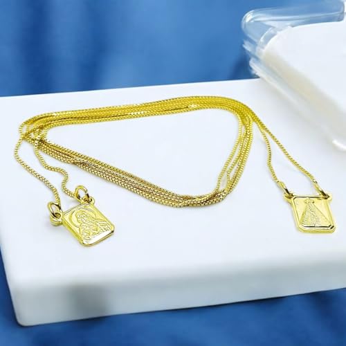 Escapulario Feminino Folheado Nossa Senhora Com Sagrado Coração Jesus