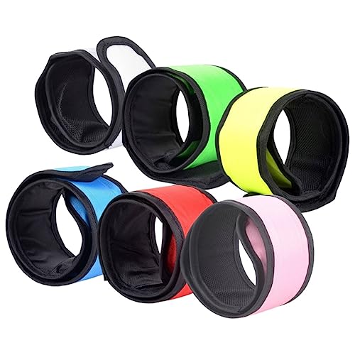 Toyvian 6pièces Bracelets Slap Lumineux Garçon Fille Résistants Tpu Pour Fêtes Anniversaires Sports Extérieurs Mix Couleurs Rouge Jaune Bleu Vert Rose Blanc
