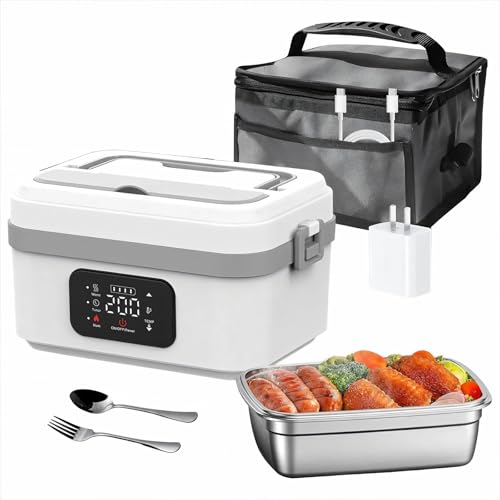Cytbek Electric Lunch BoxA[dobe[|[^ut[hEH[}[AItBXgxp̃XeX~[q[^[ White-gray