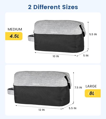 Vorspack Travel Toiletry Bag for Men - Lightweight Mens Toiletry Travel Bag Water Resistant Dopp Kit Shaving Bag for Skincare Toiletries Bathroom Gifts - Black - Thumbnail 2