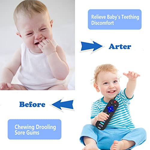 2-Pack Silicone Baby Teething Toys, Silicone Teethers For Babies, Remote Control Shape Teething Toys, Chew Toys For Boys And Girls Teether Early Educational Sensory Toy #TOP1