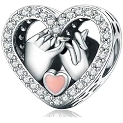 Anillo Pandora Primer Amor Annmors Abalorios Charms Colgantes de Cardioide Día de San Valentín Cuentas Plata de Ley 925 con Circonita cúbica Transparente Compatible con Pulsera & Europeo,Charms para Mujer Niña