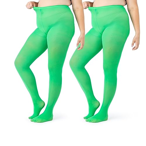 Image of Silky Toes Plus Size Tights for Women | 60D Soft Opaque Comfort Fit Pantyhose | Black or Colored 1-2 pairs | 1X-8X