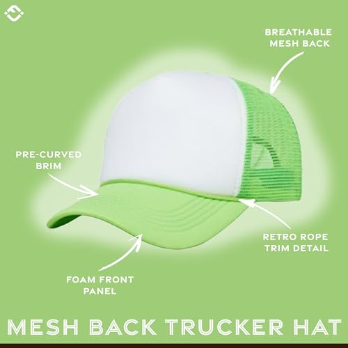 Image of Funky Junque Blank Mesh Foam Lightweight Snapback Trucker Hat | Lightweight Foam Trucker Hat with Breathable Mesh Back, Golf Beach and Street Style, Trendy Trucker Hats for Men