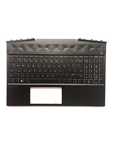 Image of F-Hong Palmrest Upper Case Touchpad with Backlight Keyboard for HP Gaming Pavilion 15-DK 15-DK0126TX TPN-C141, Compatible with Part Number L57595-001 Whiter